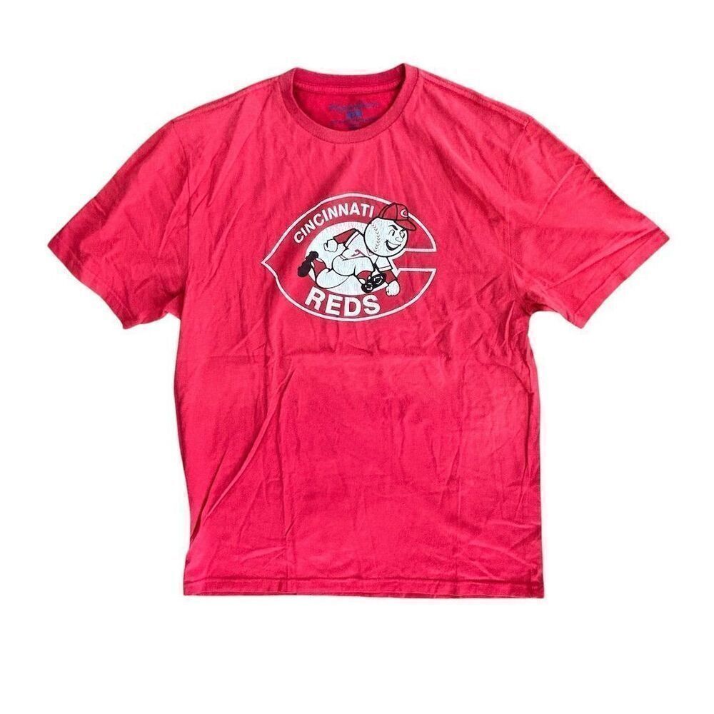 Cincinnati Reds Men's T-Shirt‎ Size L Red Vintage Style Graphic Wright & Ditson